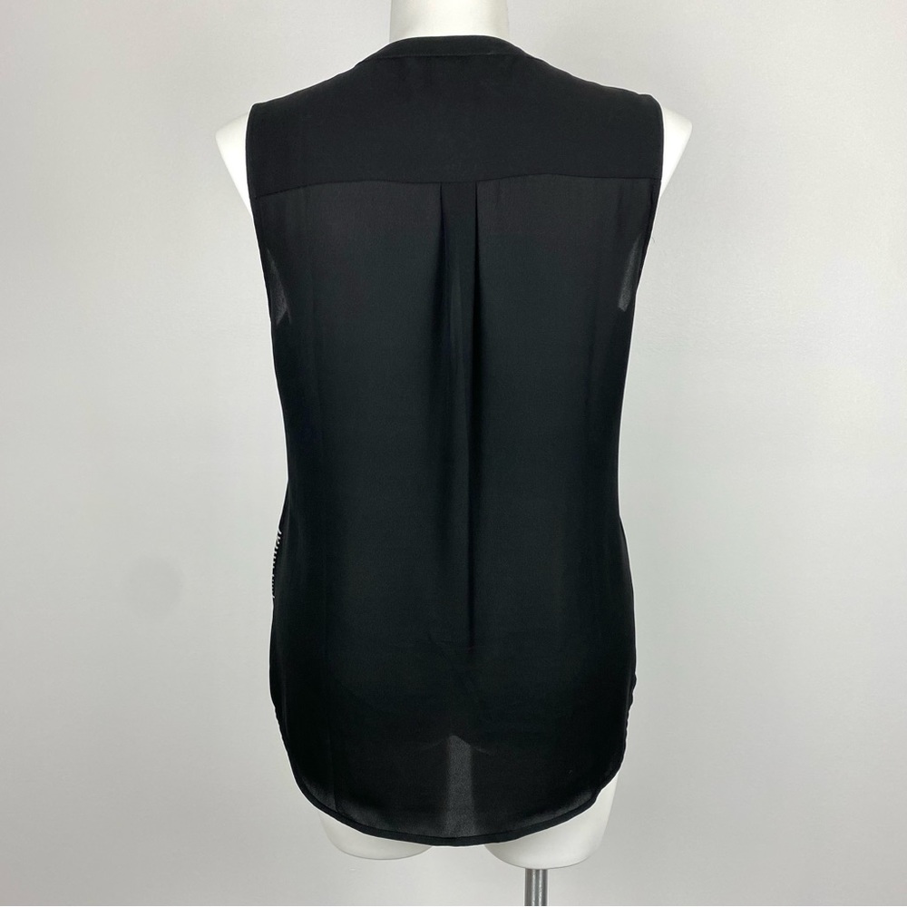 Chico’s Black & White Striped Tank Top Blouse Lightweight Sheer L - Picture 6 of 11
